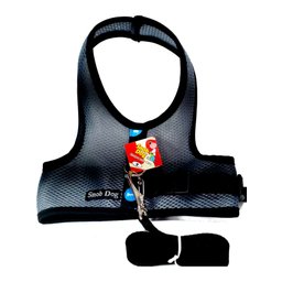 Peitoral Arreio Pet +Guia SnobDog Roupinhas - G - Cinza - 1