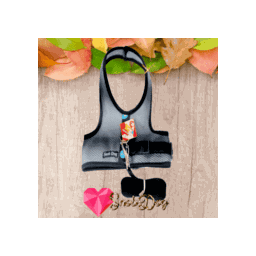 Peitoral Arreio Pet +Guia SnobDog Roupinhas - G - Cinza - 13