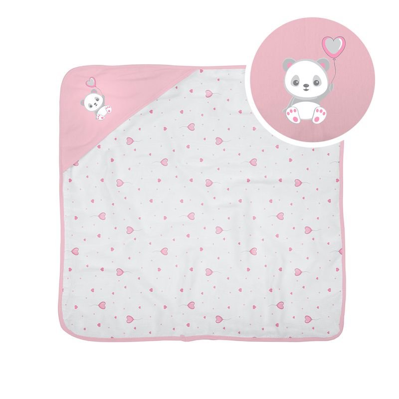 Toalha C/capuz de Canto Bublim Malha Plush Lisa C/forro Fralda Estampado 68cmx68cm Pct C/01un //pand