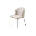 Ver imagem 1 de Cadeira Aurora Sala de Jantar Courino Marfim Linho Bege Champanhe