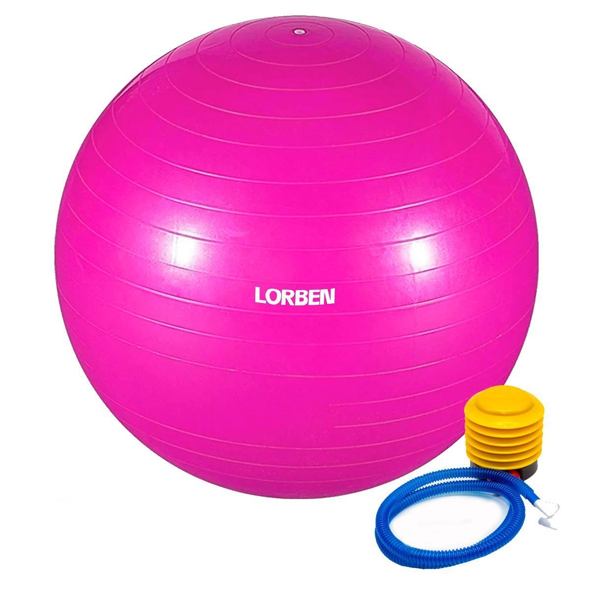 Bola de Pilates Yoga Funcional Lorben com Bomba Suporta até 150 Kg Rosa - 1
