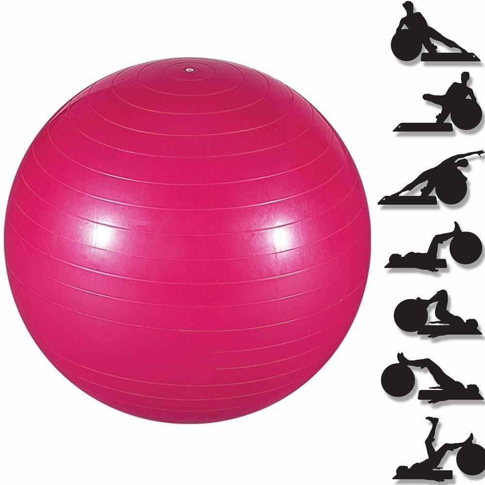 Bola de Pilates Yoga Funcional Lorben com Bomba Suporta até 150 Kg Rosa - 3