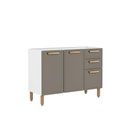 Ver imagem 1 de Balcão em Aço 3 Portas 2 Gavetas Essência Pecan Bertolini