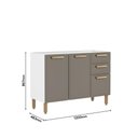 Ver imagem 2 de Balcão em Aço 3 Portas 2 Gavetas Essência Pecan Bertolini