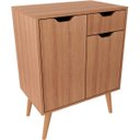 Ver imagem 1 de Gabinete para Banheiro 60 Cm 2 Portas 1 Gaveta Meire Amêndoa