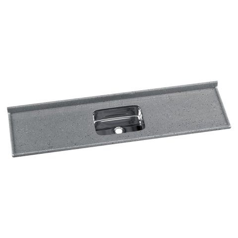 Pia de Cozinha Mármore Sintético 199x55cm com Cuba Aço Inox Multimóveis CR20477 