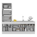 Ver imagem 6 de Armário de Cozinha Compacta 212cm com Rodapé Veneza Multimóveis V2113 Branco/preto