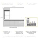 Ver imagem 4 de Armário de Cozinha Compacta 212cm com Rodapé Veneza Multimóveis V2113 Branco/preto