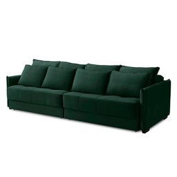 Sofá Cama Retrátil e Reclinável 2,10m com Molas Carol Veludo Verde Adonai Estofados - 4