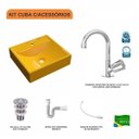 Ver imagem 3 de Kit Cuba Q39 Torneira C50 e Válvula 1 Polegada Abs Sifão Pvc Flexível Compace