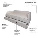 Ver imagem 2 de Sofá Cama com Cama Auxiliar Americana Luxo em Mdf Resistente Nobre Branco
