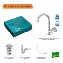 Ver imagem 3 de Kit Cuba Q39 Torneira C50 e Válvula 1 Polegada Abs Sifão Pvc Flexível Compace