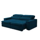 Ver imagem 4 de Sofá Retratil Reclinável 2 Lugares 160cm Confortável Megasul: Veludo Azul
