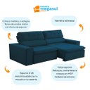 Ver imagem 6 de Sofá Retratil Reclinável 2 Lugares 160cm Confortável Megasul: Veludo Azul