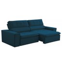 Ver imagem 1 de Sofá Retratil Reclinável 2 Lugares 160cm Confortável Megasul: Veludo Azul