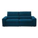 Ver imagem 3 de Sofá Retratil Reclinável 2 Lugares 160cm Confortável Megasul: Veludo Azul