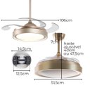 Ver imagem 2 de Ventilador de Teto Pás Retráteis Gold C/ Controle Remoto