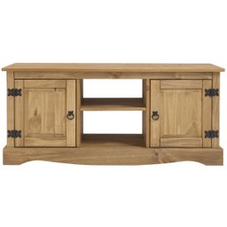 Rack de Madeira Maciça Marrom Antique com 2 Portas - 2