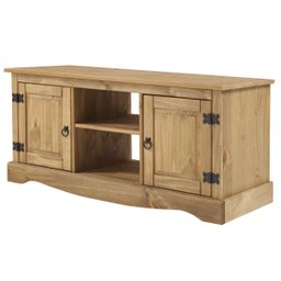 Rack de Madeira Maciça Marrom Antique com 2 Portas - 1