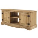 Ver imagem 1 de Rack de Madeira Maciça Marrom Antique com 2 Portas