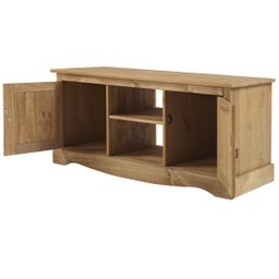 Rack de Madeira Maciça Marrom Antique com 2 Portas - 3