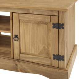 Rack de Madeira Maciça Marrom Antique com 2 Portas - 6