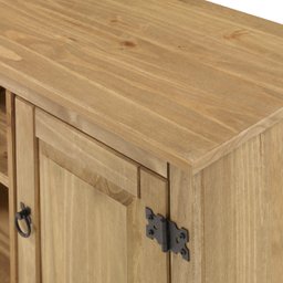 Rack de Madeira Maciça Marrom Antique com 2 Portas - 5