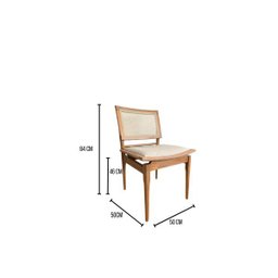 Conjunto Mesa de Jantar Cone 90 cm Freijó Com 4 Cadeiras Madeira Maciça Tela Sextavada e Assento Em  - 6