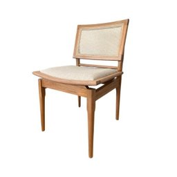 Conjunto Mesa de Jantar Cone 90 cm Freijó Com 4 Cadeiras Madeira Maciça Tela Sextavada e Assento Em  - 3