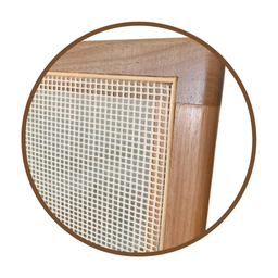 Conjunto Mesa de Jantar Cone 90 cm Freijó Com 4 Cadeiras Madeira Maciça Tela Sextavada e Assento Em  - 5