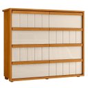 Ver imagem 1 de Cômoda Grande 8 Gavetas 100% Mdf Ripada Talita Cinamomo/off White