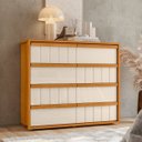 Ver imagem 2 de Cômoda Grande 8 Gavetas 100% Mdf Ripada Talita Cinamomo/off White