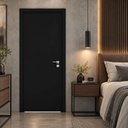 Ver imagem 1 de Folha de Porta de Madeira Lisa Clean 210x80 cm Pintura UV:Preto