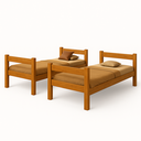 Ver imagem 4 de Cama Beliche Aurora Modular 2 em 1 Desmontável Minimalista:naturale
