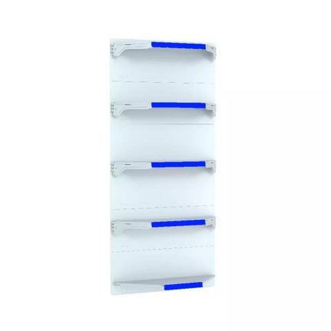 Kit 5 Bandejas para Gondola Canto 202 Fit 40/60 Branco Pe Azul