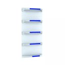 Ver imagem 1 de Kit 5 Bandejas para Gondola Canto 202 Fit 40/60 Branco Pe Azul
