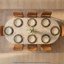 Ver imagem 2 de Mesa de Jantar Oval 8 Lugares 210cm MDF/Vidro Tali CabeCasa MadeiraOriginals Bege