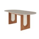 Ver imagem 3 de Mesa de Jantar Oval 8 Lugares 210cm MDF/Vidro Tali CabeCasa MadeiraOriginals Bege