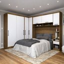 Ver imagem 1 de Guarda Roupa Modulado Casal Queen 1,58 M Porta Correr Canto Paris Luciane M07:branco
