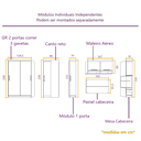 Ver imagem 6 de Guarda Roupa Modulado Casal Queen 1,58 M Porta Correr Canto Paris Luciane M07:branco