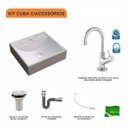 Ver imagem 3 de Kit Cuba Q39 com Torneira 1198 Metal e Válvula 1" + Sifão Cromado e Flexível Compace