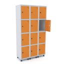 Ver imagem 1 de ROUPEIRO DE AÇO 3M 12 PORTAS PITÃO PANDIN - CINZA/LARANJA GRP 503/12 DI