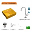 Ver imagem 3 de Kit Cuba Q39 com Torneira 1198 Metal e Válvula Click 1"b + Sifão Pvc e Flexível Compace