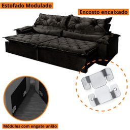 Sofá Retrátil e Reclinável 240cm Sparta - Movenzo Estofados - 6