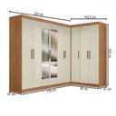 Ver imagem 4 de Guarda-roupa Casal Modulado Paris 9 Portas 2 Gavetas com Espelho Cinamomo/off White - Maxel