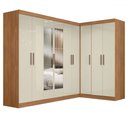 Ver imagem 2 de Guarda-roupa Casal Modulado Paris 9 Portas 2 Gavetas com Espelho Cinamomo/off White - Maxel