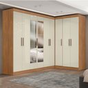 Ver imagem 1 de Guarda-roupa Casal Modulado Paris 9 Portas 2 Gavetas com Espelho Cinamomo/off White - Maxel