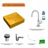 Kit Cuba Q39 com Torneira 1198 Metal e Válvula Click 1''b e Sifão Cromado e Flexível Compace - 3