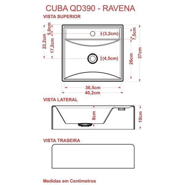 Kit Cuba Q39 com Torneira 1198 Metal e Válvula Click 1''B e Sifão Cromado e Flexível Compace - 8