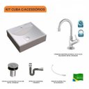 Ver imagem 3 de Kit Cuba Q39 com Torneira 1198 Metal e Válvula Click 1''b e Sifão Cromado e Flexível Compace